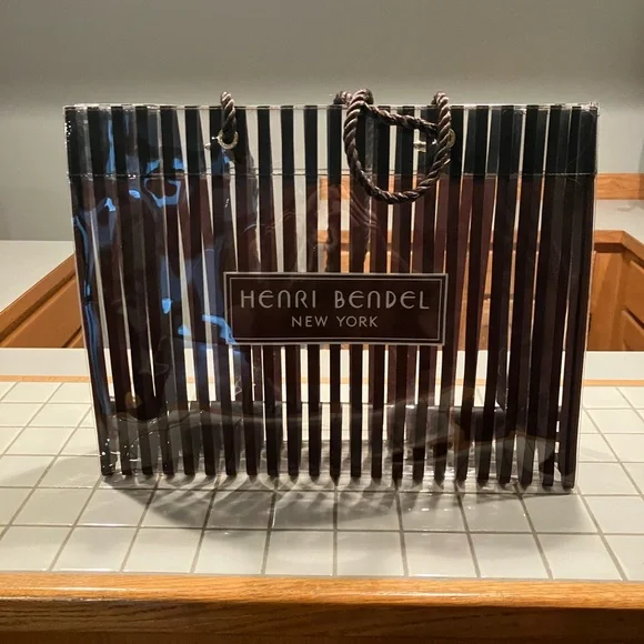 Henri Bendel Black and Clear Striped Tote - Picture 5 of 5